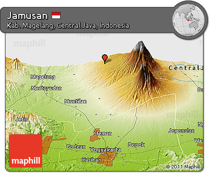 Physical Panoramic Map of Jamusan