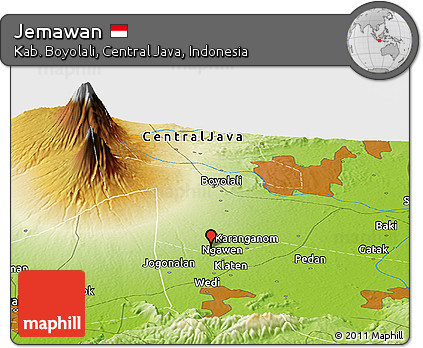 Physical Panoramic Map of Jemawan