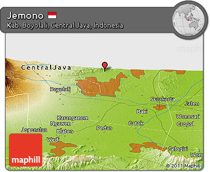 Physical Panoramic Map of Jemono