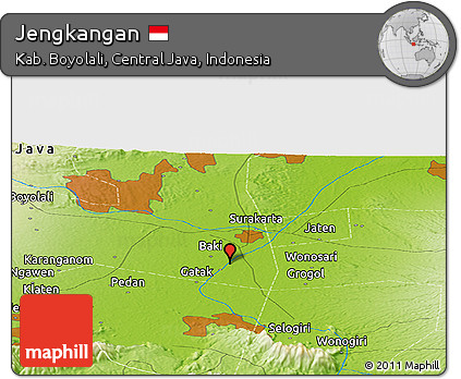 Physical Panoramic Map of Jengkangan