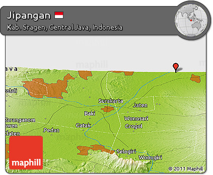 Physical Panoramic Map of Jipangan