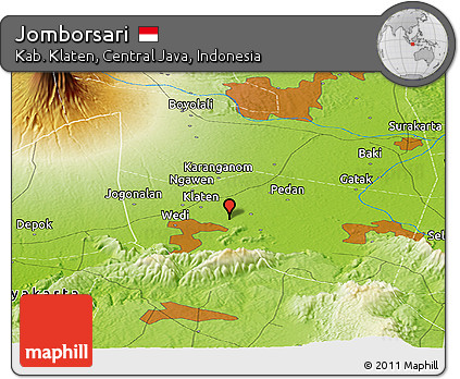 Physical Panoramic Map of Jomborsari