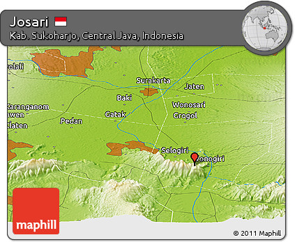Physical Panoramic Map of Josari