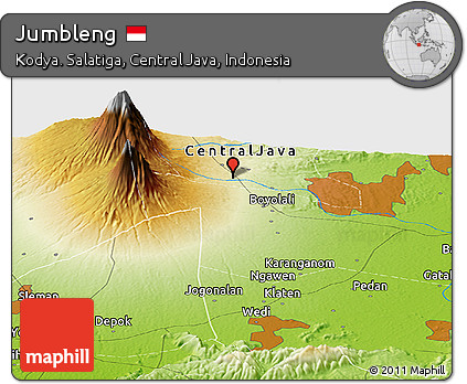 Physical Panoramic Map of Jumbleng