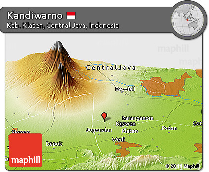 Physical Panoramic Map of Kandiwarno