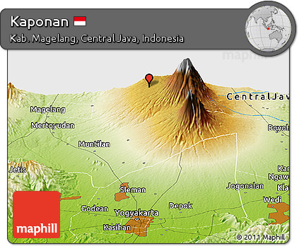 Physical Panoramic Map of Kaponan