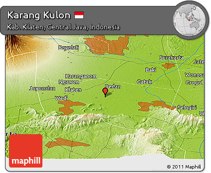 Physical Panoramic Map of Karang Kulon