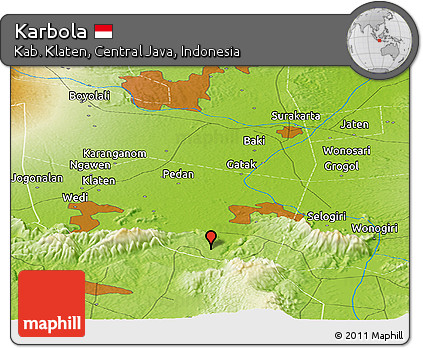 Physical Panoramic Map of Karbola