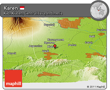 Physical Panoramic Map of Karen