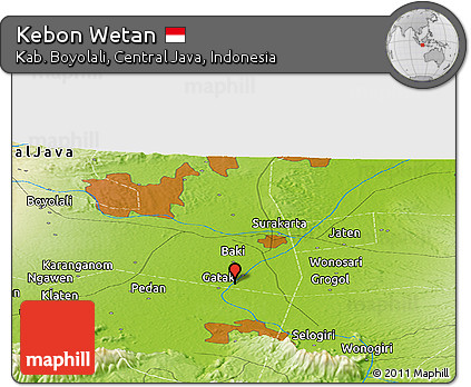 Physical Panoramic Map of Kebon Wetan