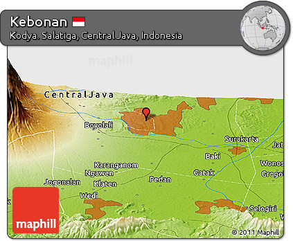 Physical Panoramic Map of Kebonan