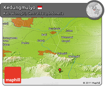 Physical Panoramic Map of Kedungmulyo
