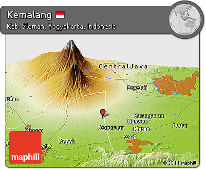 Physical Panoramic Map of Kemalang