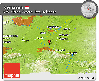 Physical Panoramic Map of Kemasan