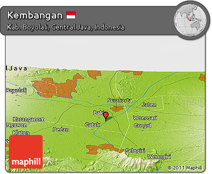 Physical Panoramic Map of Kembangan