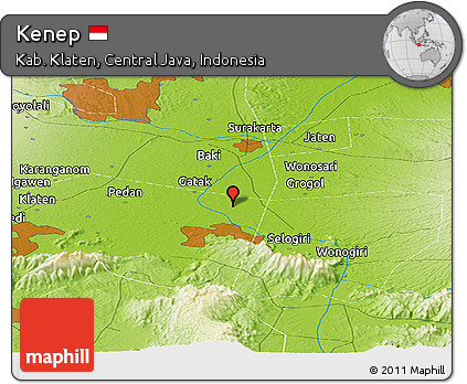 Physical Panoramic Map of Kenep