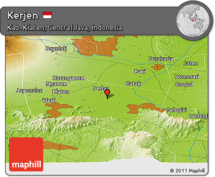 Physical Panoramic Map of Kerjen