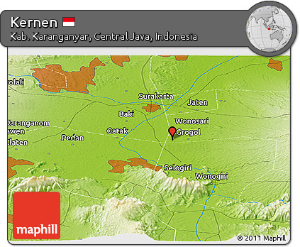 Physical Panoramic Map of Kernen