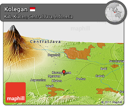 Physical Panoramic Map of Kolegan