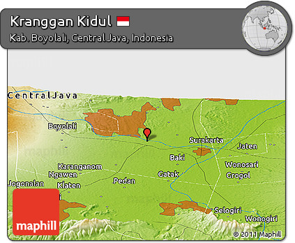 Physical Panoramic Map of Kranggan Kidul