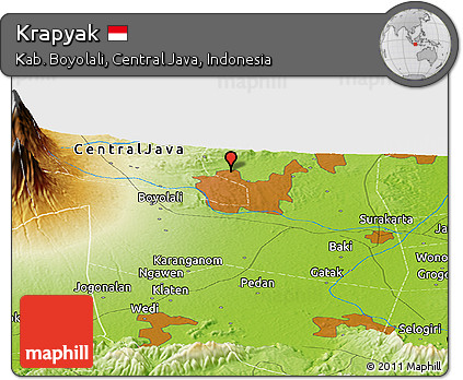 Physical Panoramic Map of Krapyak