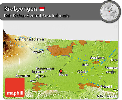 Physical Panoramic Map of Krobyongan