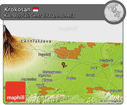 Physical Panoramic Map of Krokosan
