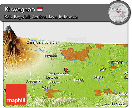 Physical Panoramic Map of Kuwagean