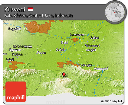 Physical Panoramic Map of Kuweni