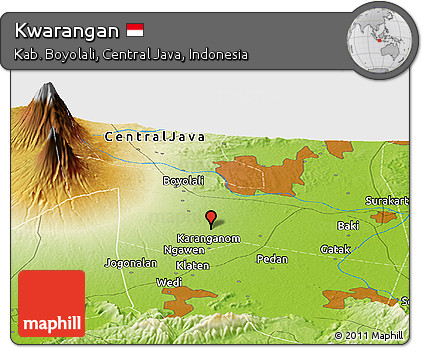 Physical Panoramic Map of Kwarangan