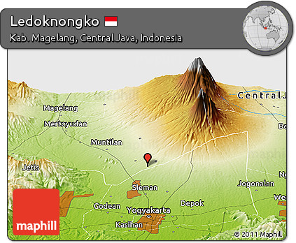 Physical Panoramic Map of Ledoknongko