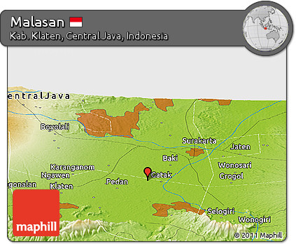 Physical Panoramic Map of Malasan