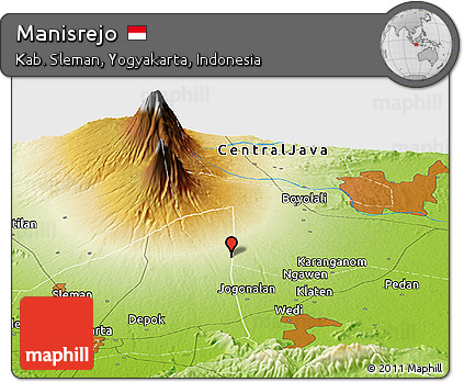 Physical Panoramic Map of Manisrejo