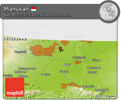 Physical Panoramic Map of Manukan