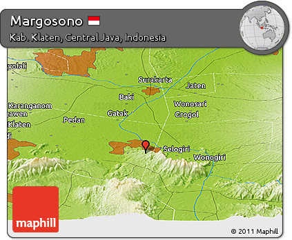 Physical Panoramic Map of Margosono