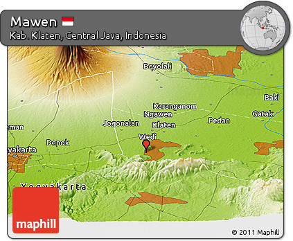 Physical Panoramic Map of Mawen