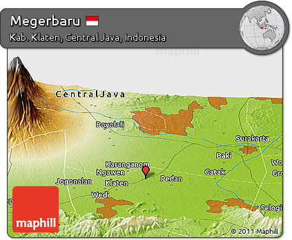 Physical Panoramic Map of Megerbaru