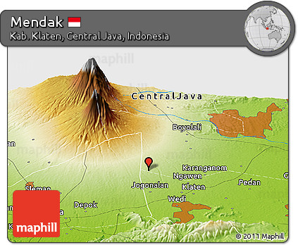 Physical Panoramic Map of Mendak