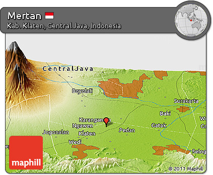 Physical Panoramic Map of Mertan