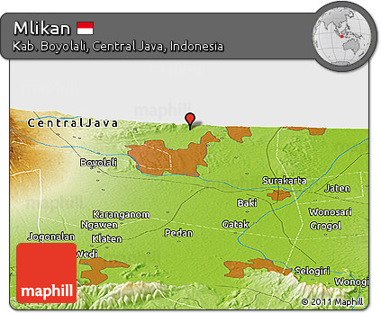 Physical Panoramic Map of Mlikan