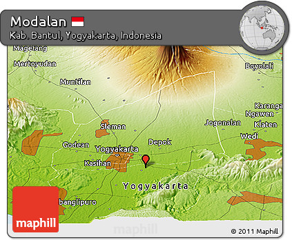Physical Panoramic Map of Modalan
