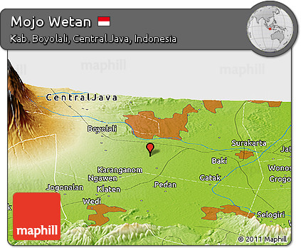 Physical Panoramic Map of Mojo Wetan