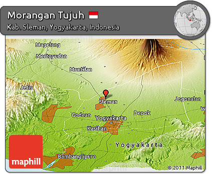 Physical Panoramic Map of Morangan Tujuh