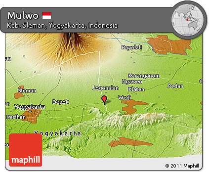 Physical Panoramic Map of Mulwo