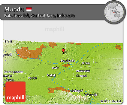 Physical Panoramic Map of Mundu