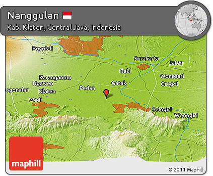 Physical Panoramic Map of Nanggulan