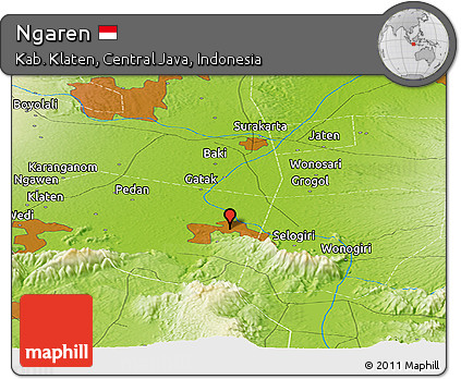 Physical Panoramic Map of Ngaren