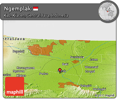 Physical Panoramic Map of Ngemplak
