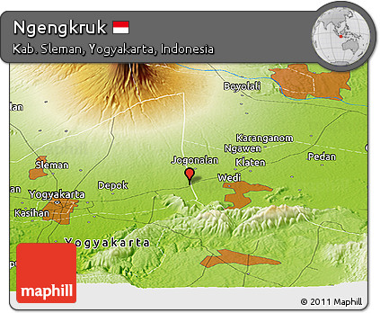 Physical Panoramic Map of Ngengkruk