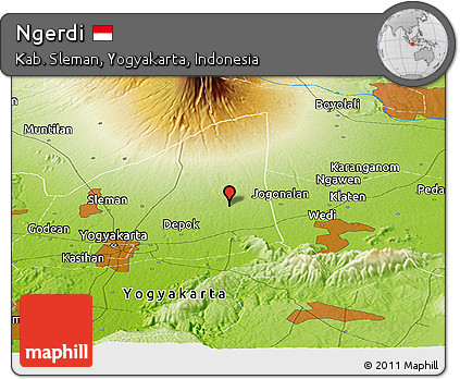 Physical Panoramic Map of Ngerdi